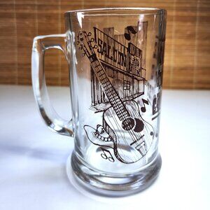 Vintage Make Mine Country Glass Mug – Western Music Theme – Likely Dominion Glas